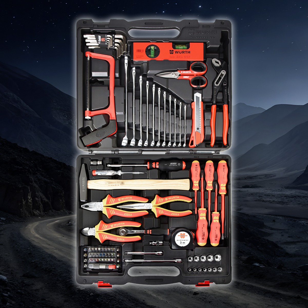 Elektro-Werkzeugsortiment im Koffer