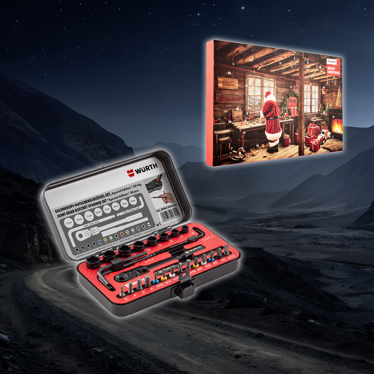 Adventskalender mit Werkzeugbox 30-teilig