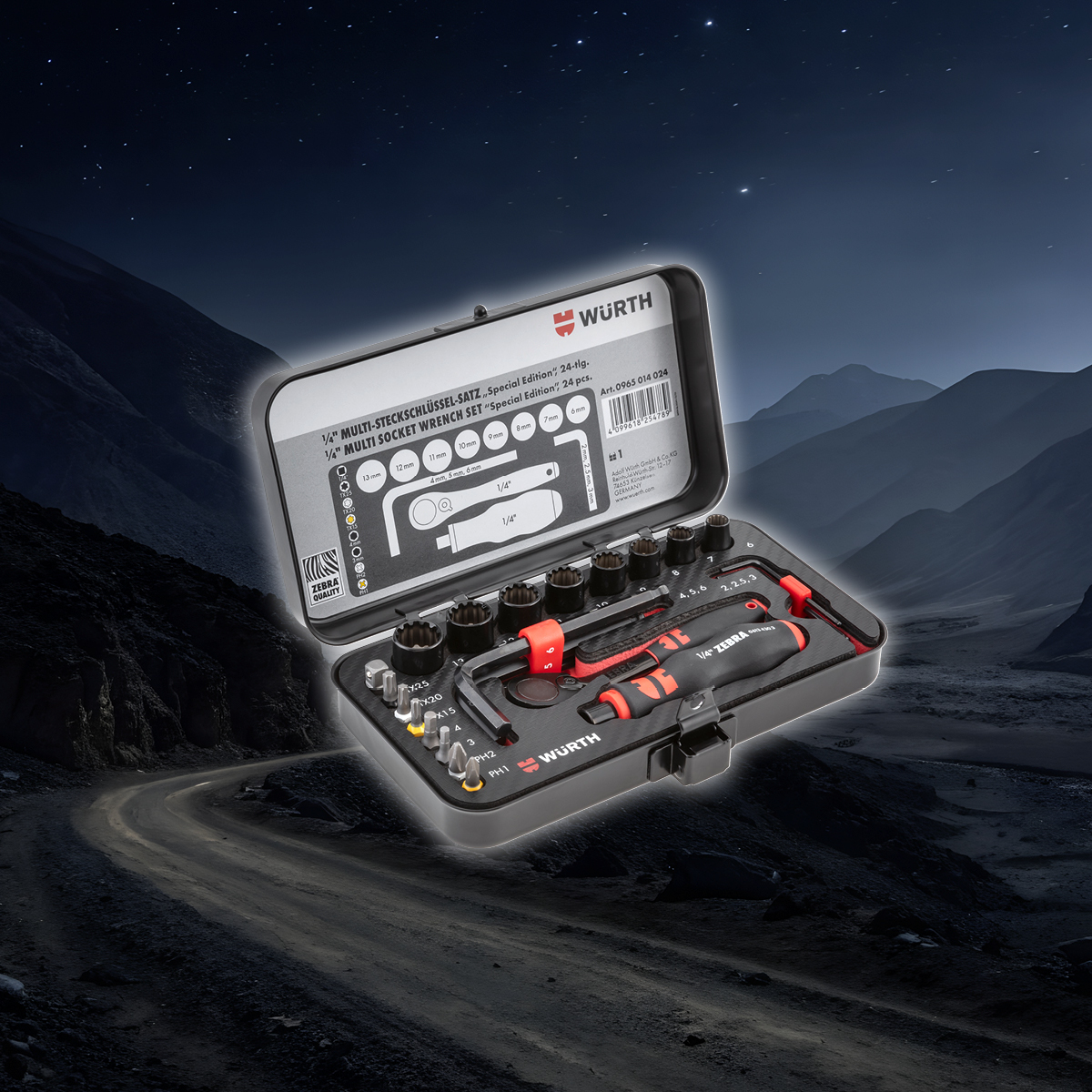 1/4 Zoll Multi-Steckschlüssel-Satz Black Edition 24-tlg.