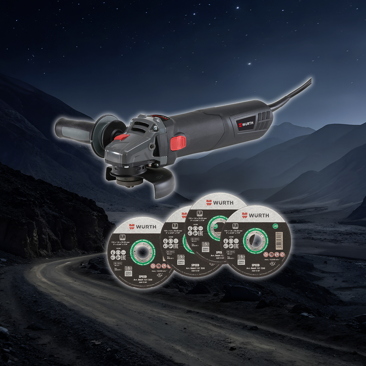 EWS 14-125-E und 200 Trennscheiben Speed - Set 201-teilig