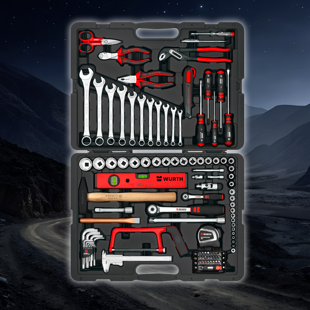 Werkzeugkoffer mit allen gängigen Werkzeugen 115-teilig