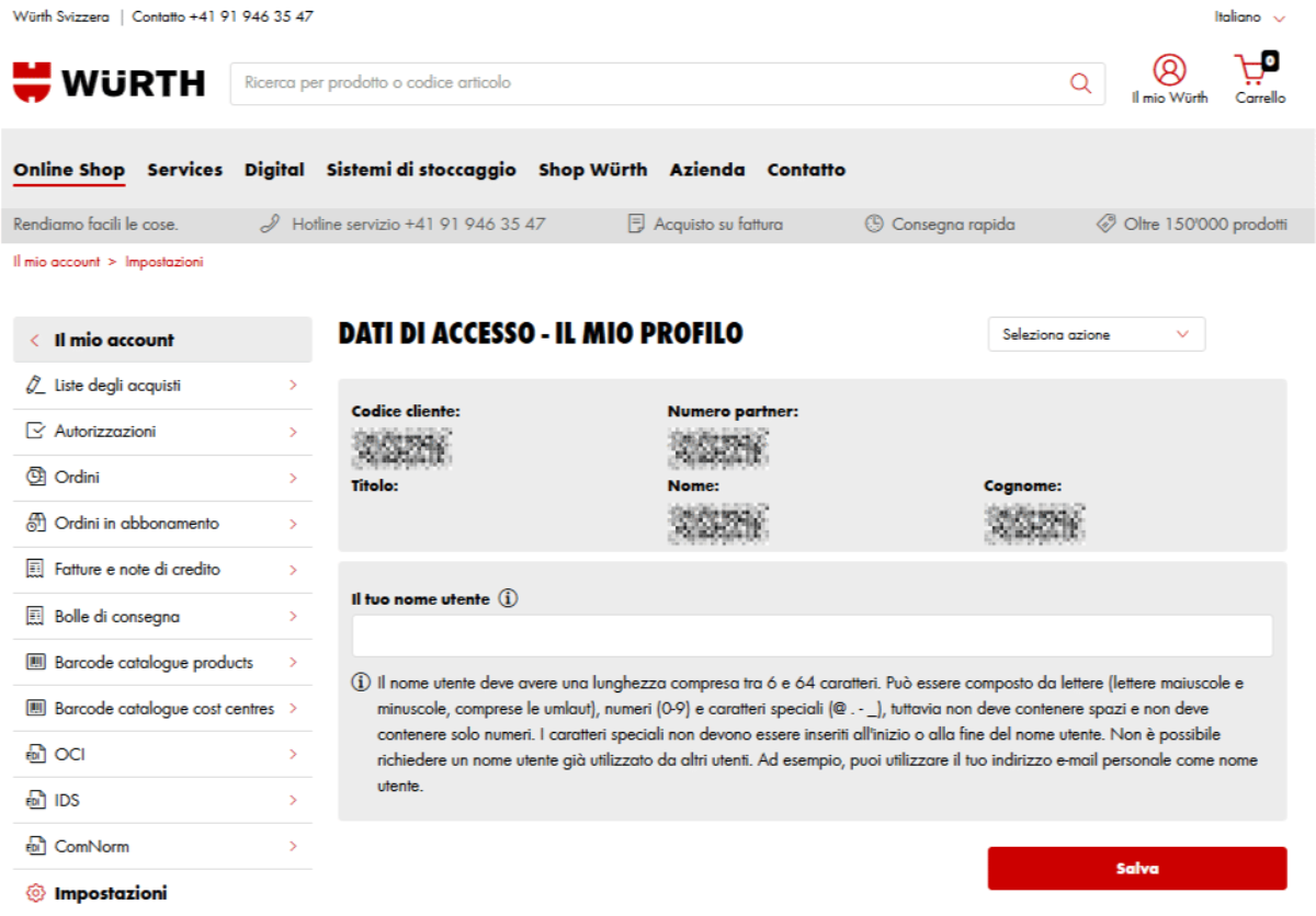 Come si crea un nome utente?