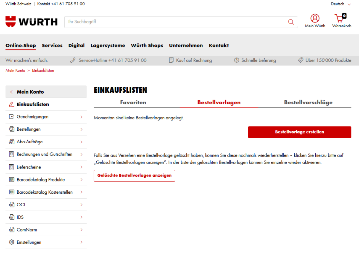 Bestellvorlagen