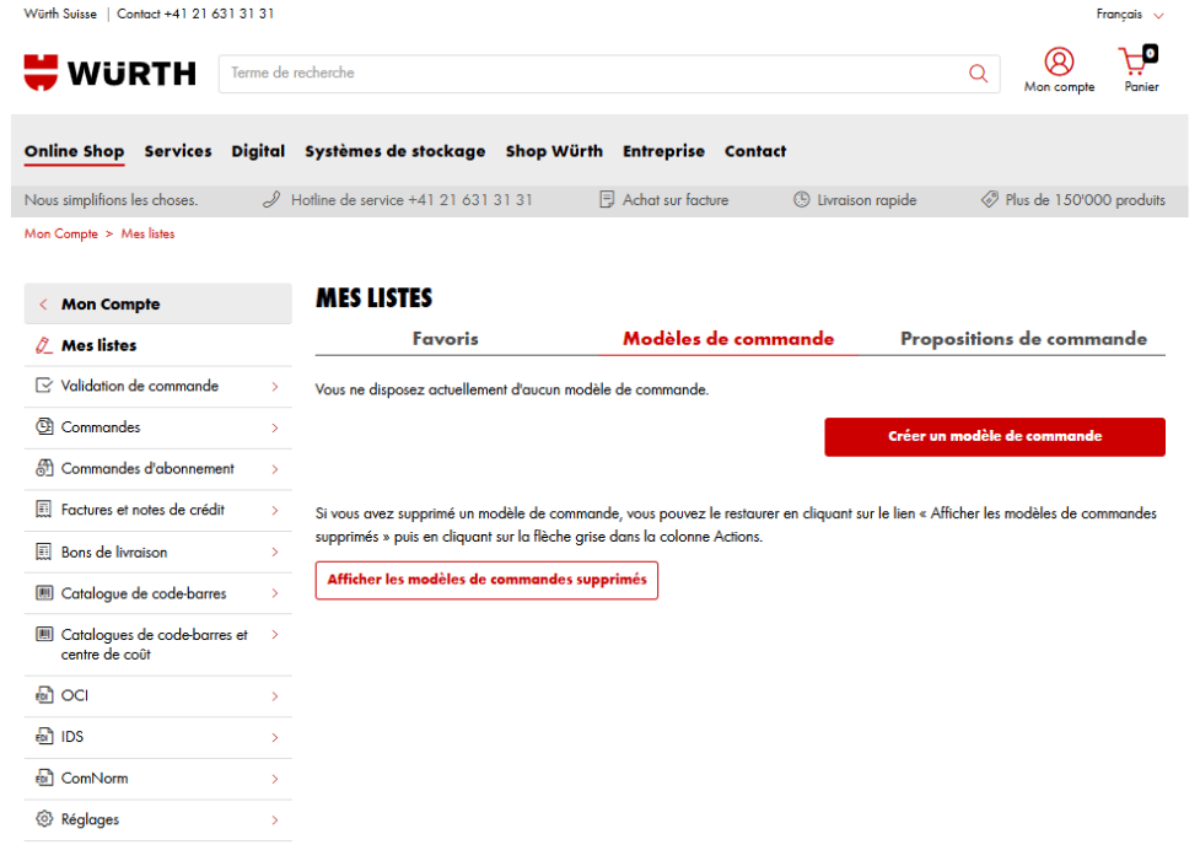 Comment faire pour créer des modèles de commandes?