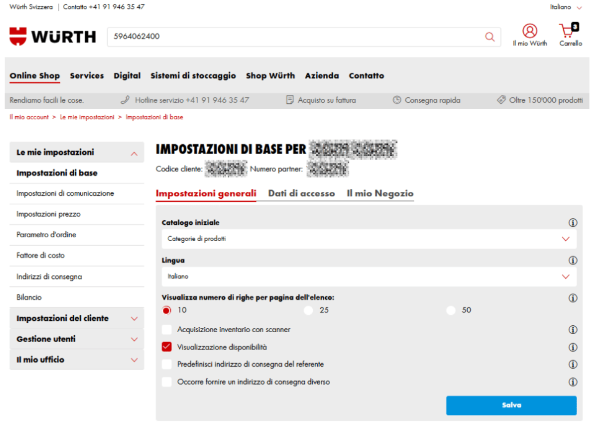 Il mio account old